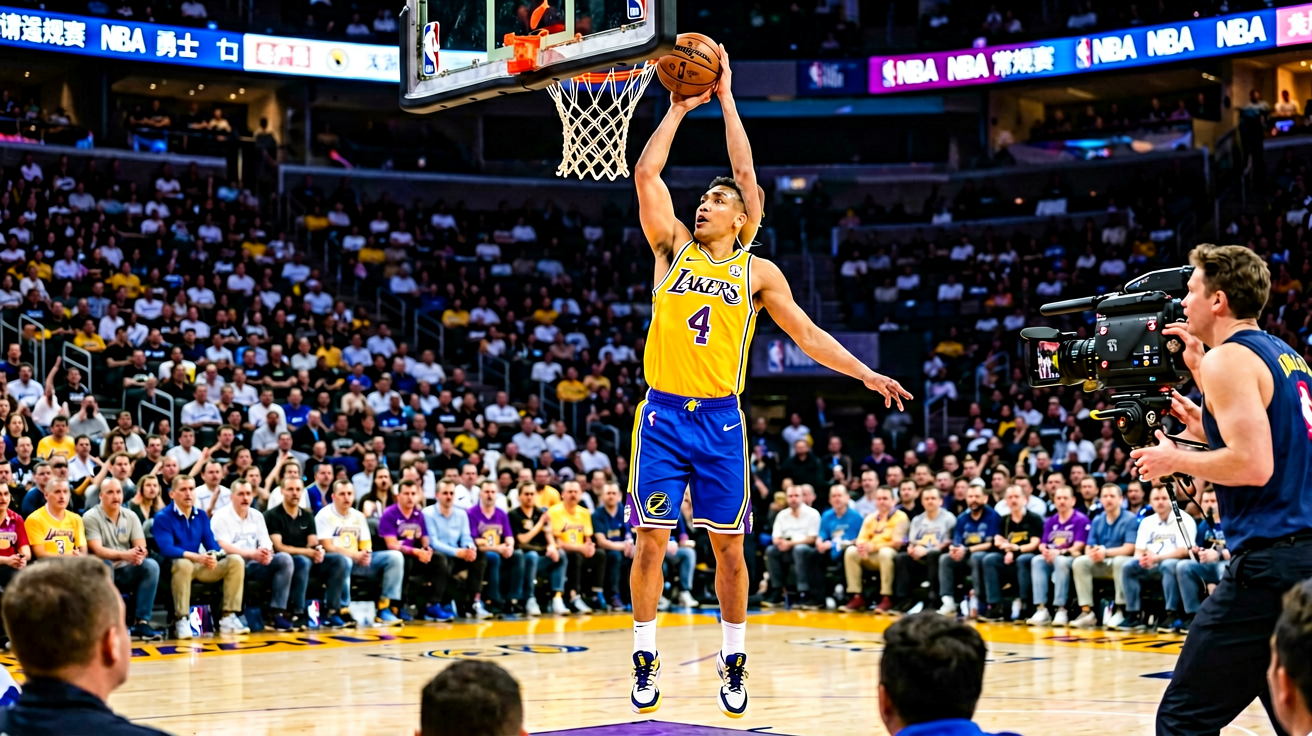 OD体育NBA篮球比赛现场，球员精彩扣篮瞬间